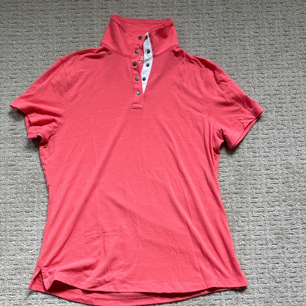 Bermuda Sands Women's Coral Golf Polo Shirt. Size S.